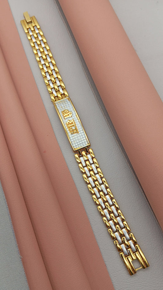 Men’s Premium 2-in-1 Bracelet Combo – Gold & Silver-Tone Alloy Fashion Jewelry