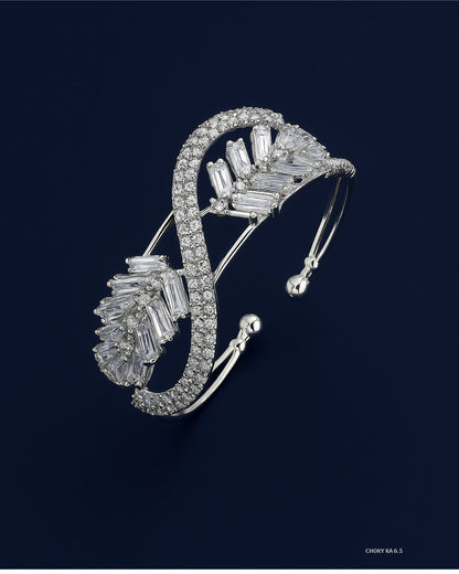Silver Crystal Open Cuff Bracelet – Premium Fashion Jewelry