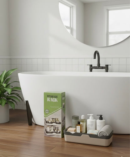 Bathroom Essentials Combo Set – Toothbrush Holder + Toothpaste Cup + Multipurpose Organizer Tray