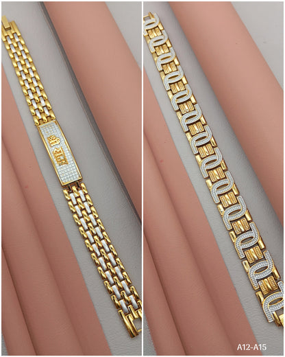 Men’s Premium 2-in-1 Bracelet Combo – Gold & Silver-Tone Alloy Fashion Jewelry