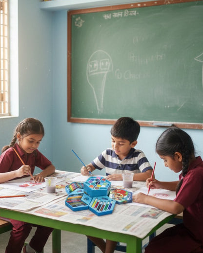 46-in-1 Art Station for Kids – Colors, Crayons & Water Paints