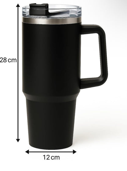 1200ML Stainless Steel Tumbler Cup with Handle & Straw