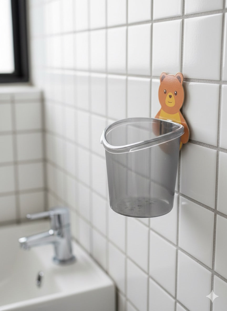 2-in-1 Bathroom Storage Combo – Wall Toothbrush Holder + Multipurpose Storage Rack