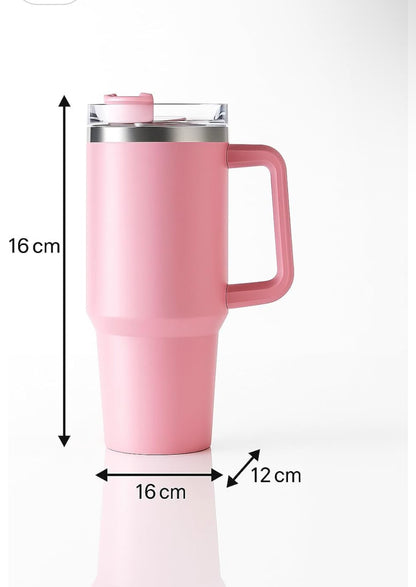 1200ML Stainless Steel Tumbler Cup with Handle & Straw