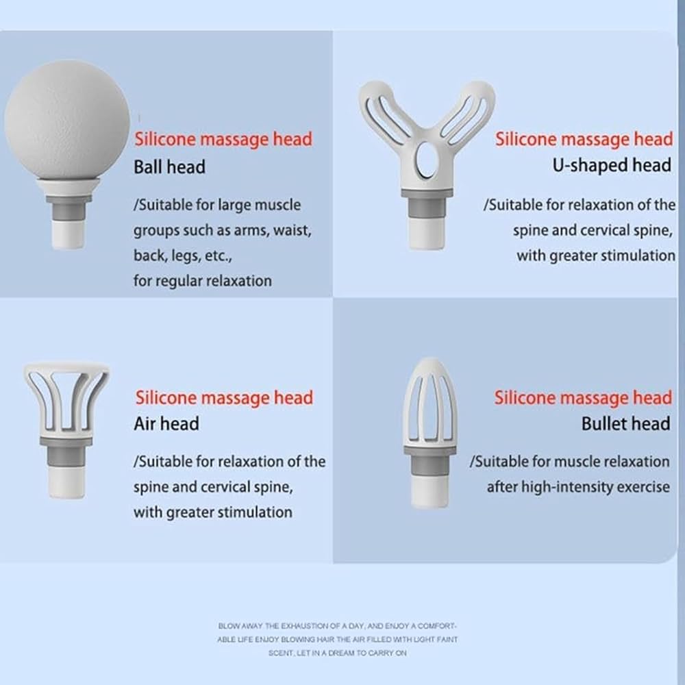 Mini Massage Gun with 4 Silicone Heads | Deep Muscle Relaxation & Pain Relief