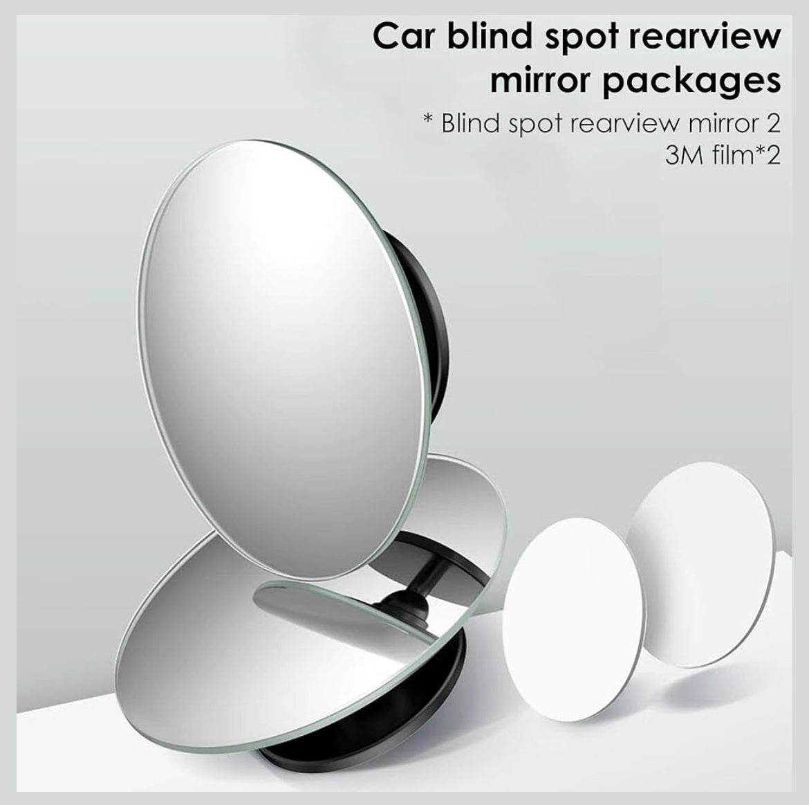 “360° Adjustable HD Blind Spot Mirror for Cars | Waterproof Wide Angle Rearview Mirror | Universal Side Mirror Attachment with 3M Adhesive (Pack of 2)”