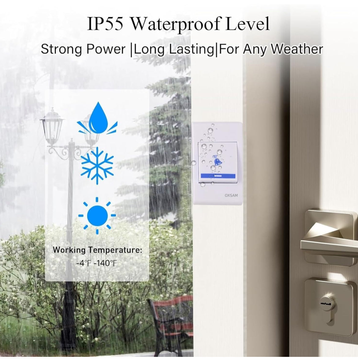 Wireless Remote Control Doorbell – Waterproof Button, Long Range, 32 Melodies