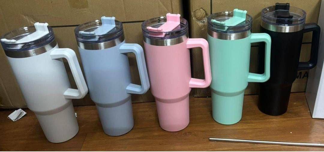 1200ML Stainless Steel Tumbler Cup with Handle & Straw