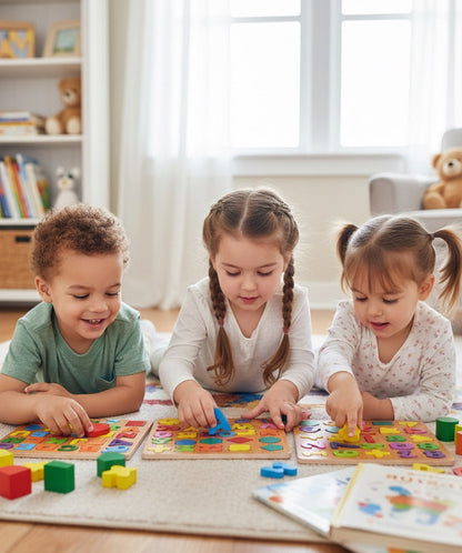 3-in-1 Learning Board for Kids – Shapes, Letters & Numbers