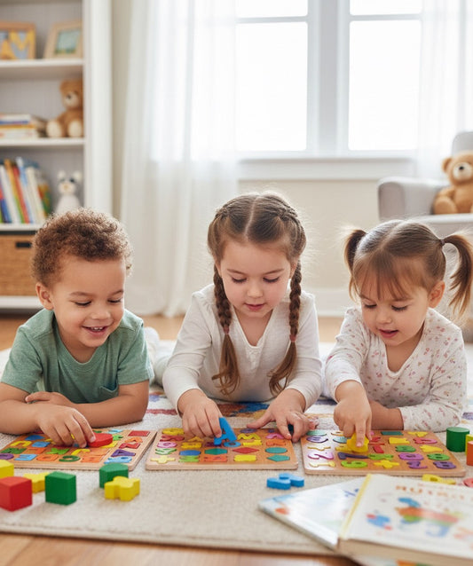 3-in-1 Learning Board for Kids – Shapes, Letters & Numbers