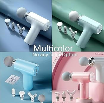 Mini Massage Gun with 4 Silicone Heads | Deep Muscle Relaxation & Pain Relief