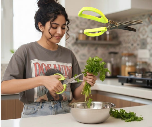 5-Blade Stainless Steel Herb Scissors with Easy-Grip Handle