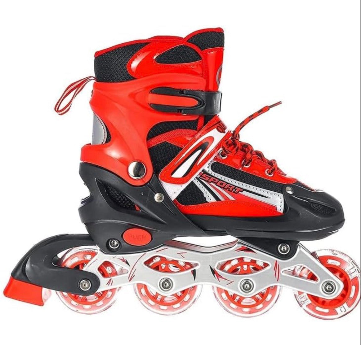 Adjustable Inline Skates for Kids & Teens – 4 Wheel Roller Skating Shoes with LED Wheels