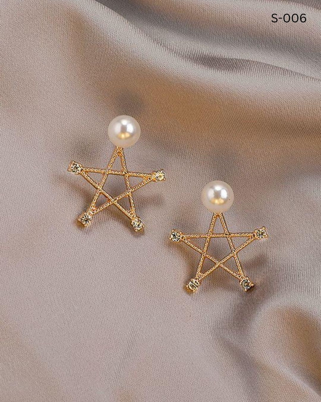 Combo Pack of 4 Stylish Earrings for Women & Girls – Floral, Leaf, Leopard & Star Design