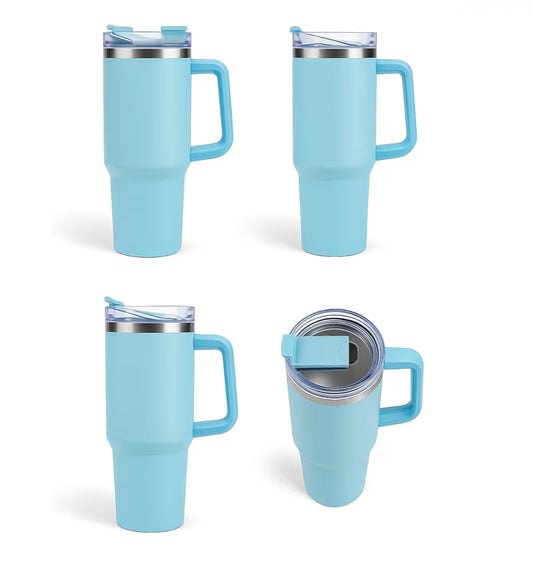 1200ML Stainless Steel Tumbler Cup with Handle & Straw