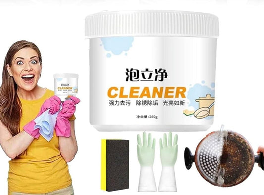 Kitchen Multi-Purpose Foam Cleaning Powder – Rust, Oil & Stain Remover for Gas Stove, Utensils & Surfaces