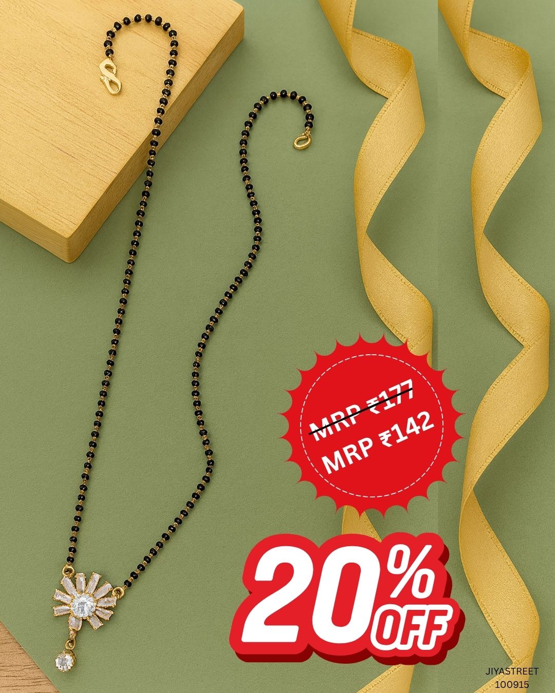 🌼 Sparkle Flower Pendant Mangalsutra