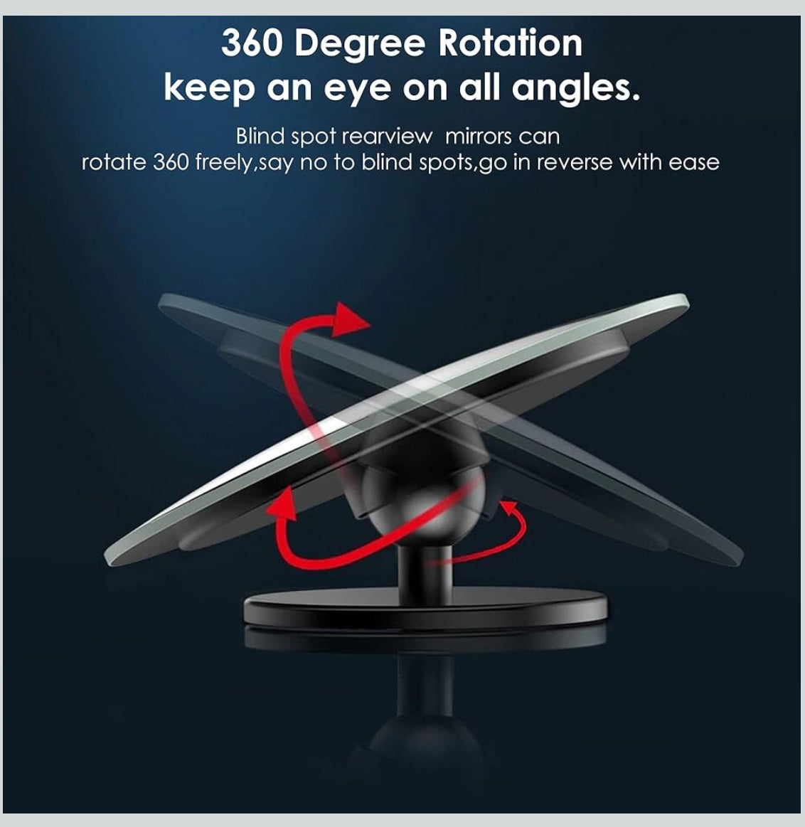 “360° Adjustable HD Blind Spot Mirror for Cars | Waterproof Wide Angle Rearview Mirror | Universal Side Mirror Attachment with 3M Adhesive (Pack of 2)”