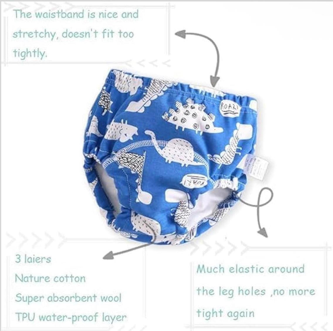 Baby Diaper Training Pants – Reusable Cotton Nappy Pants for Boys & Girls