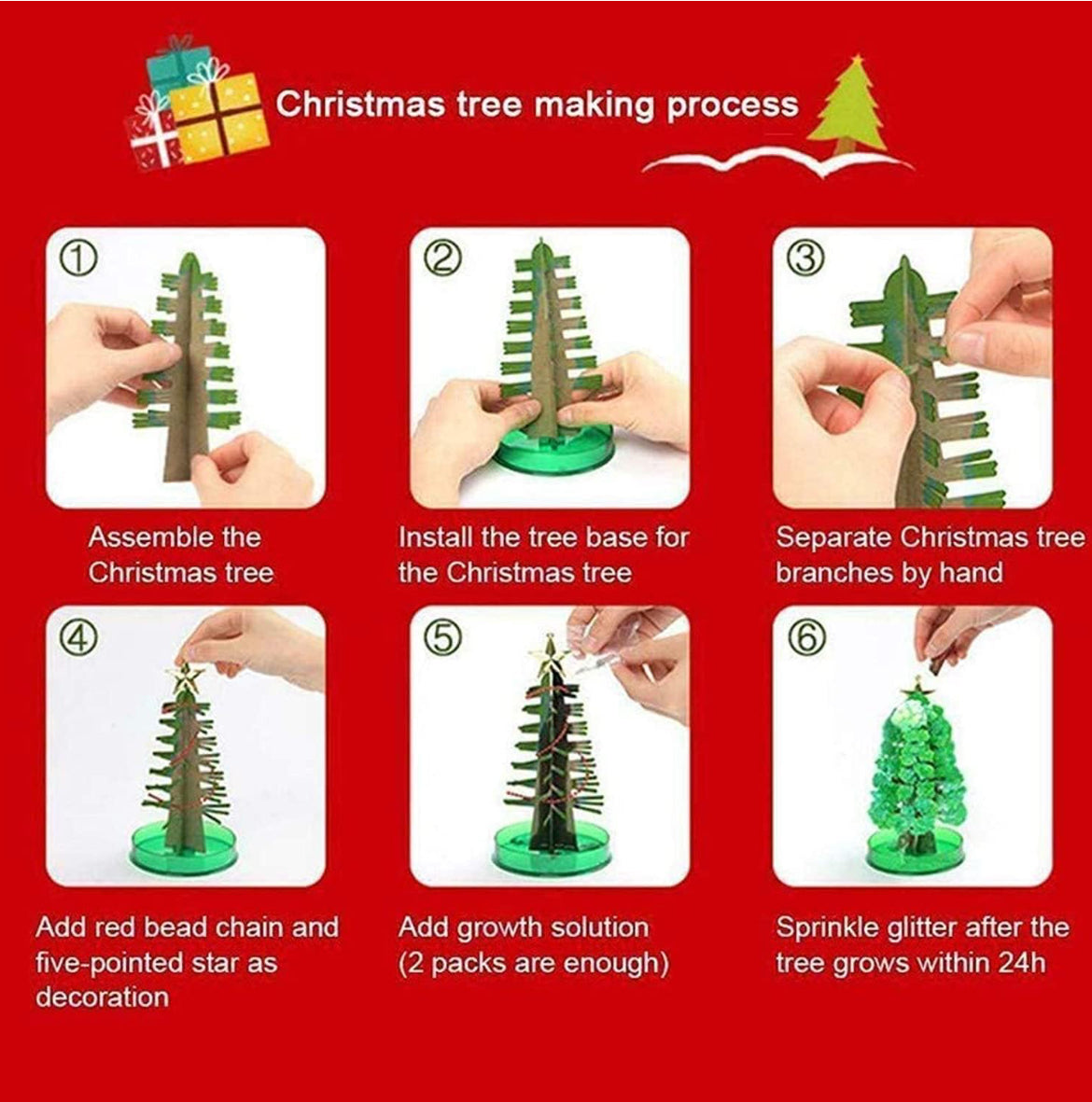 Magic Growing Crystal Christmas Tree Kit (Self-Growing Snow Tree) – DIY Decoration Set