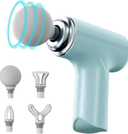 Mini Massage Gun with 4 Silicone Heads | Deep Muscle Relaxation & Pain Relief