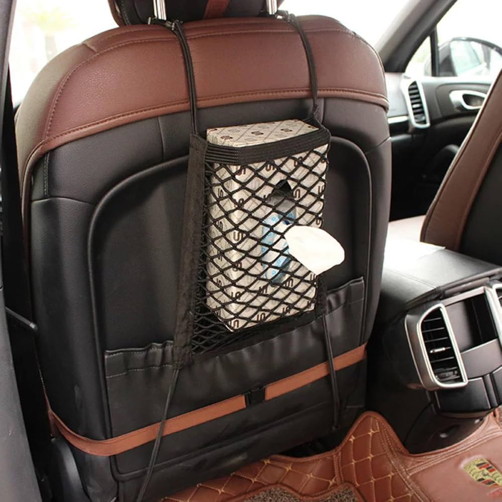 Car Seat Back Organizer Net | Multi-Purpose Storage & Safety Barrier