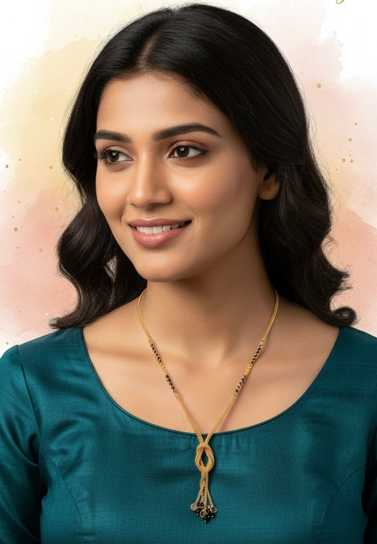 Elegant Double-Layer Knot Mangalsutra Necklace for Women