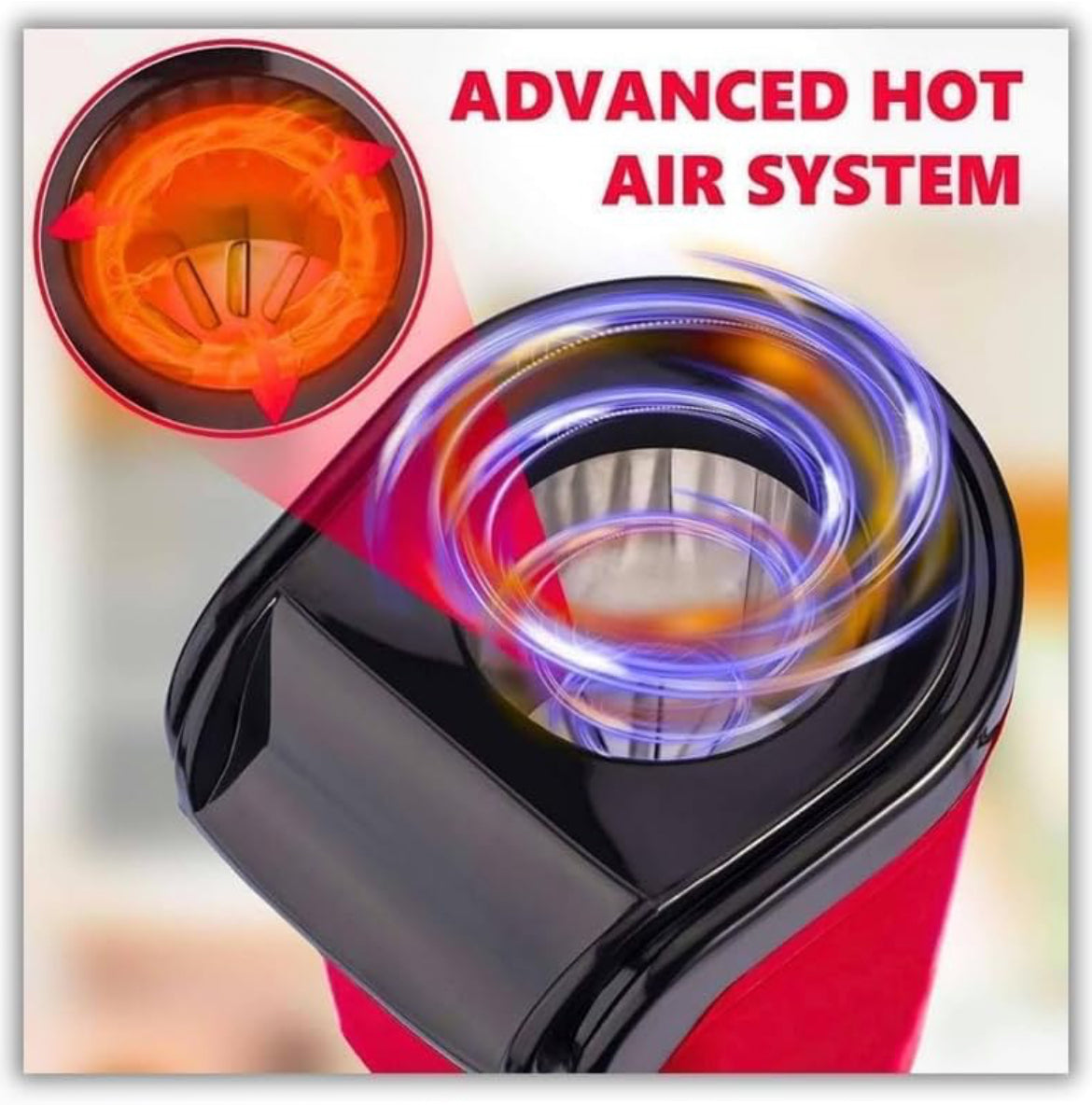 Hot Air Popcorn Maker Machine – Oil-Free, Fast 3-Min Popcorn Maker | Home Snack Maker