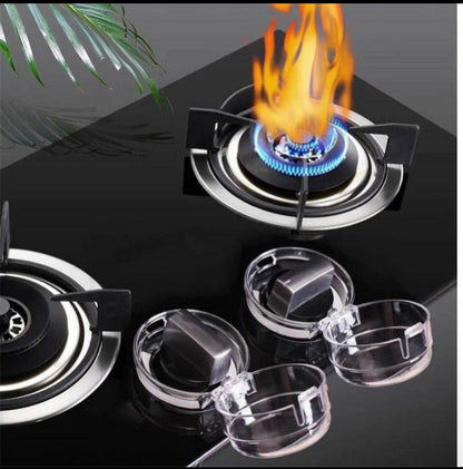 Gas Stove Knob Protector Cover (Pack of 2) | Child Safety Lock for Gas Stove | Heat-Resistant Transparent Knob Guards