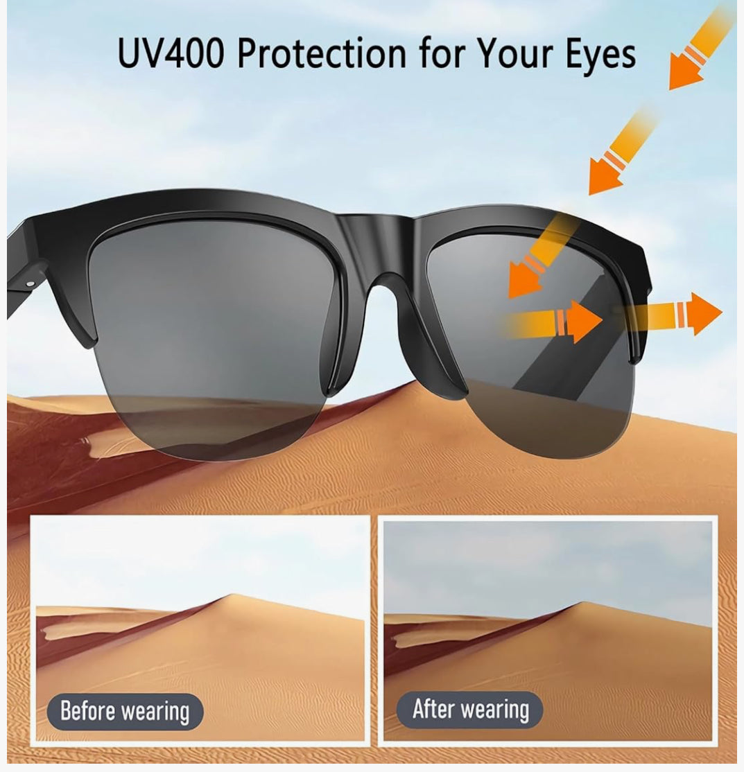 Wireless Bluetooth 5.3 Smart Audio Sunglasses with Touch Control & UV400 Lens