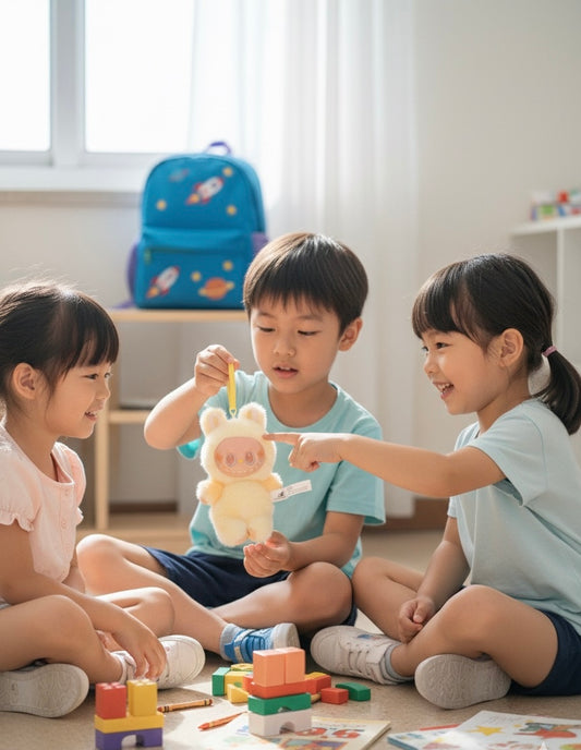 Cute Labubu Plush Doll Keychain – Soft Fluffy Backpack Charm