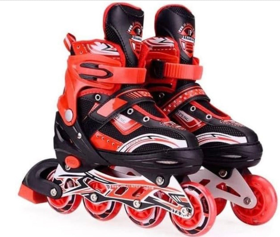 Adjustable Inline Skates for Kids & Teens – 4 Wheel Roller Skating Shoes with LED Wheels