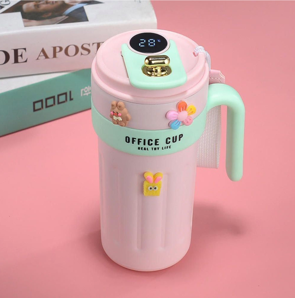 Smart Temperature Display Office Cup – 650ml Stainless Steel Insulated Mug