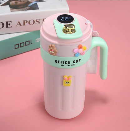 Smart Temperature Display Office Cup – 650ml Stainless Steel Insulated Mug