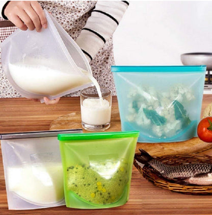 Reusable Silicone Food Storage Bags – Airtight, Leakproof & Freezer Safe