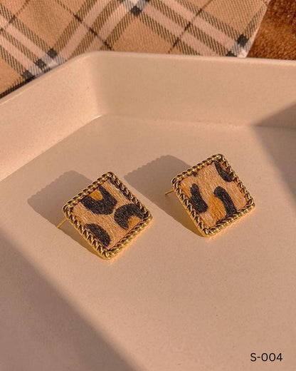 Combo Pack of 4 Stylish Earrings for Women & Girls – Floral, Leaf, Leopard & Star Design