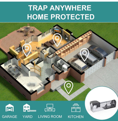 Humane Mouse Trap Large Size | Reusable No-Kill Rat Catcher | Safe Non-Toxic Automatic Sensitive Locking Cage