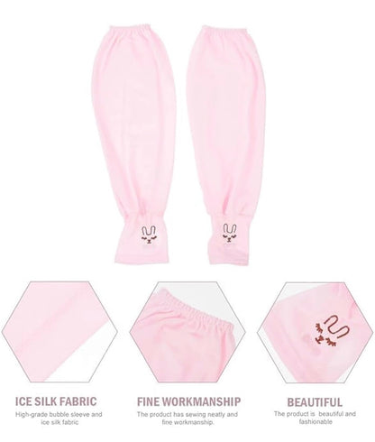 Women Ice Silk Sun Protection Arm Sleeves | UV Resistant Fingerless Cooling Gloves for Summer