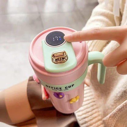 Smart Temperature Display Office Cup – 650ml Stainless Steel Insulated Mug