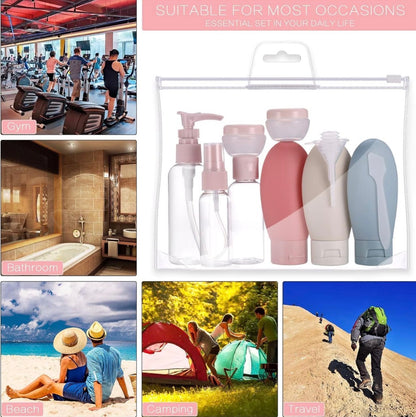 11 PCS Travel Bottle Set for Toiletries – Leak Proof Shampoo & Lotion Containers for Travel