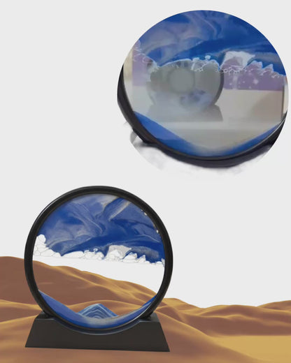 Round Flowing Sand Art Decoration | Rotating Moving Sandscape Frame